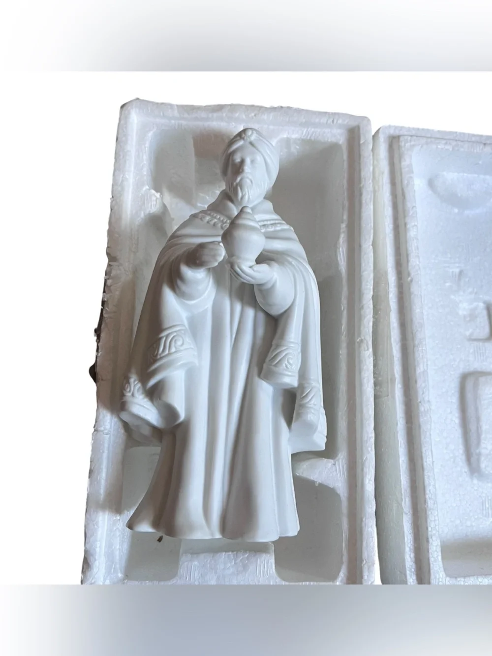Avon Nativity Collectibles BALTHAZAR Magi King 1980's White Bisque Porcelain